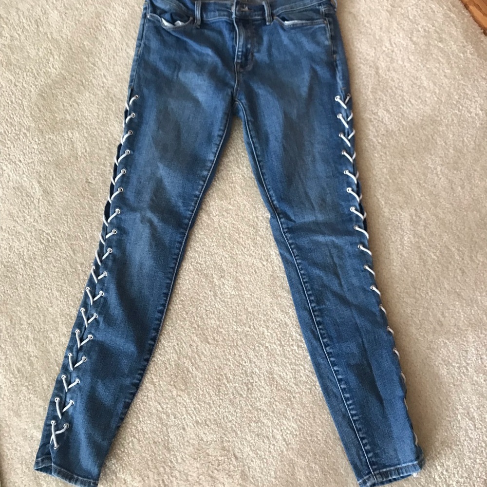 Jeans jegging with laces down sides!